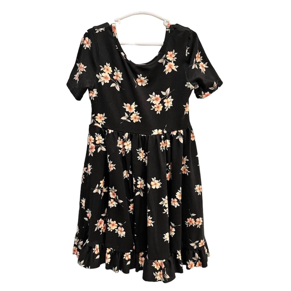 Black floral dress, Size 4T